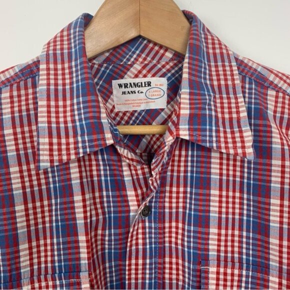 Vintage Y2K Wrangler Jeans Co. Plaid Western Button Up Shirt - Picture 4 of 8